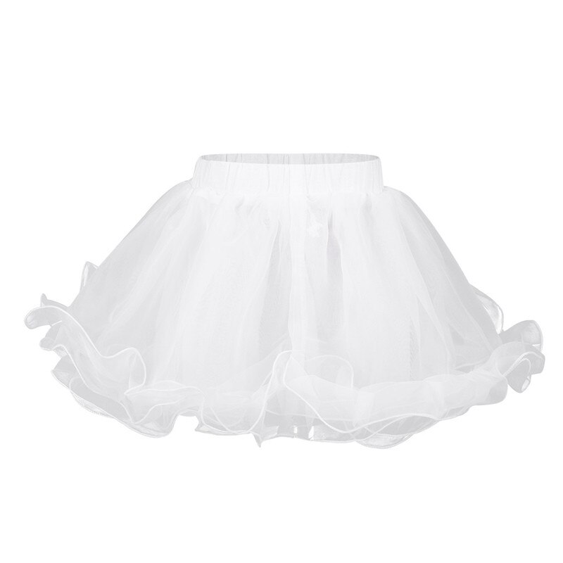 White Girl&#39;s Petticoat 3 Layers Organza Underskirt Kids Flower Girls Crinoline Ballet Skirt Tutu Wedding Petticoats Slip No Hoop: 140(L)