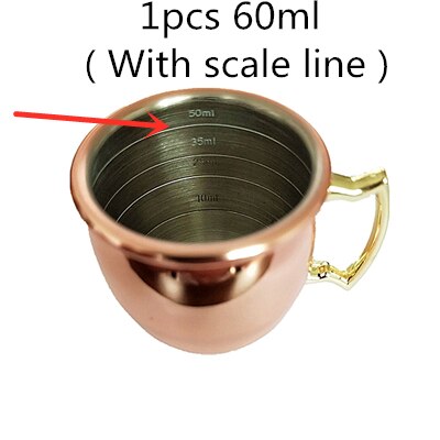 60ml kobberbelagte jiggerstang i rustfrit stål måler barværktøj bar tilbehør barware: Default Title