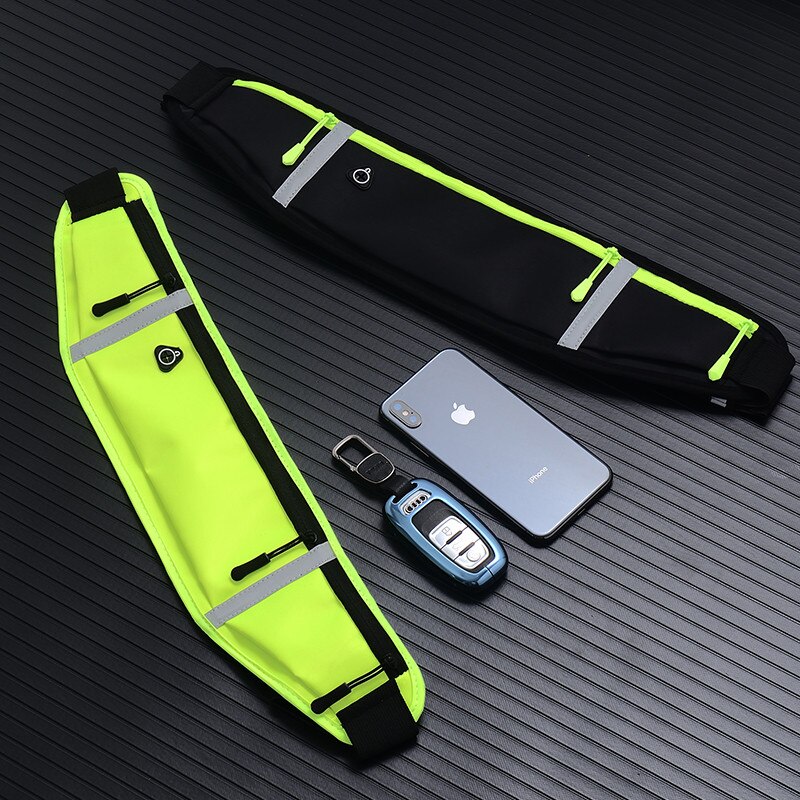 Riñonera ultradelgada de bolsillo para hombre y mujer, Unisex, impermeable, de licra, portátil, para deportes al aire libre, pequeña