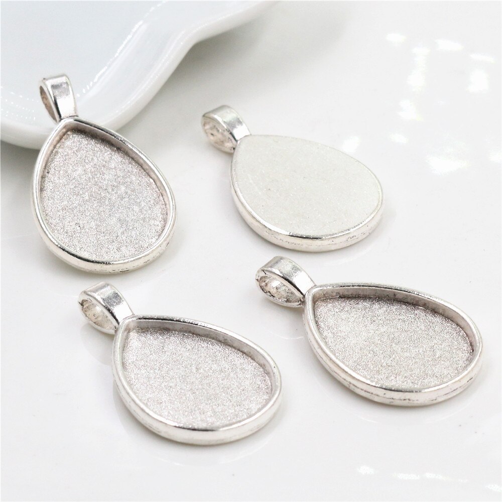 10pcs 18x25mm Inner Size 4 Colors Style Cameo Cabochon Base Setting Charms Pendant necklace findings: C1-14