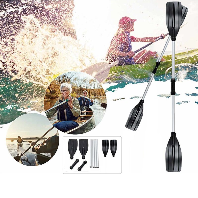 1Pair Kayak Paddle Kayaking Boating Oar with Paddle Leash for Inflatable Boats