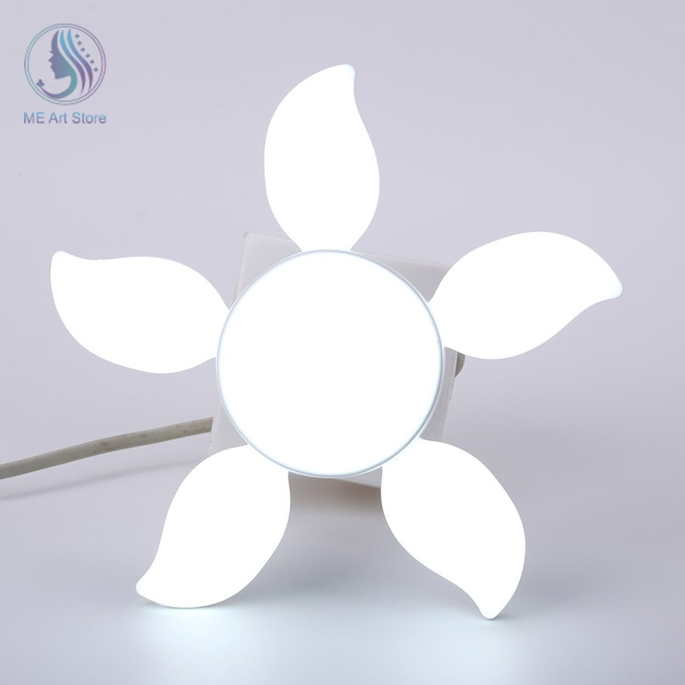 Lampadina pieghevole per uso domestico Lampadario da box auto pieghevole a risparmio energetico super luminoso Lampadina a cinque foglie Plafoniera regolabile: arancia
