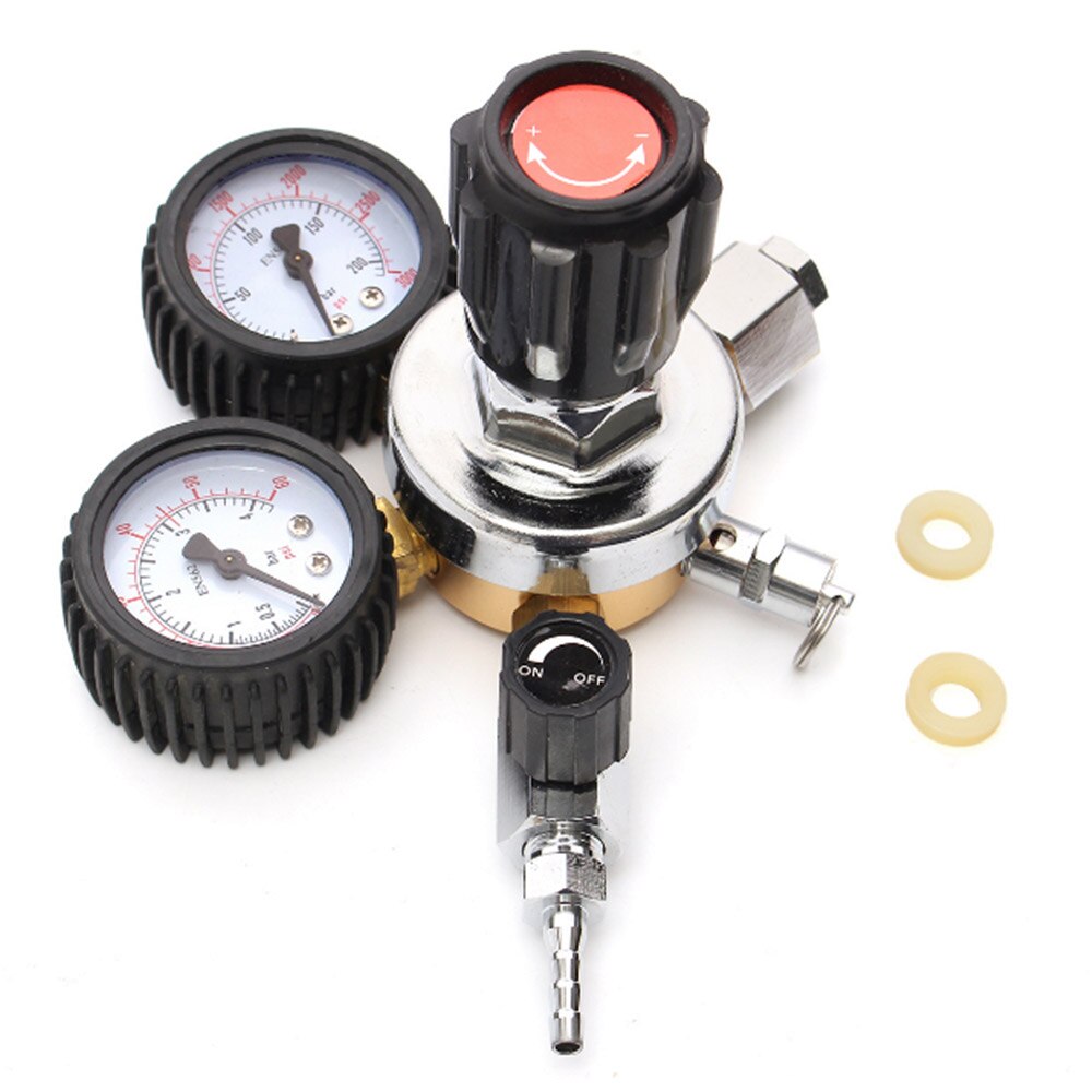 CO2 Gas Fles Regulator Kooldioxide CO2 Regulators Drukregelaar Voor Drank Bier Brouwen W21.8 Dubbele Gauge Regulator