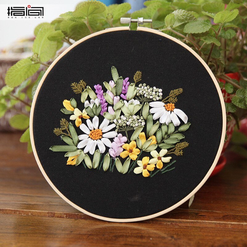 Stamped Embroidery Cloth With Floral Kit Full Range Of Embroidery Cross Stitch Zestaw Do Haftowania Punch Needle Embroidery Kit: C