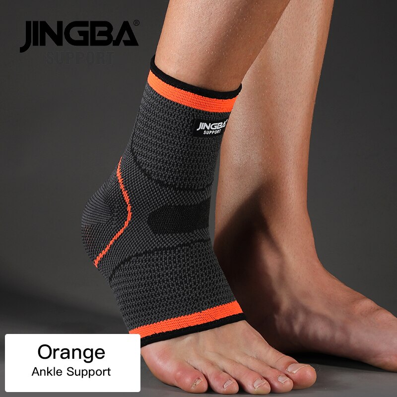 JINGBA SUPPORT Sports protective gear 1PCS Nylon basketball knee protector +wristband Support+ankle support+Elbow pads+hand guar: Orange Ankle support