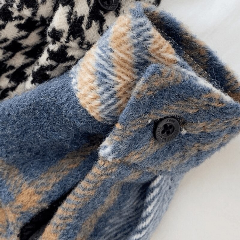 Baby pige dreng plaid skjorte jakke barneskjorte tykt uld løst outfit vinter forår efterår baby fritidstøj 1-8y