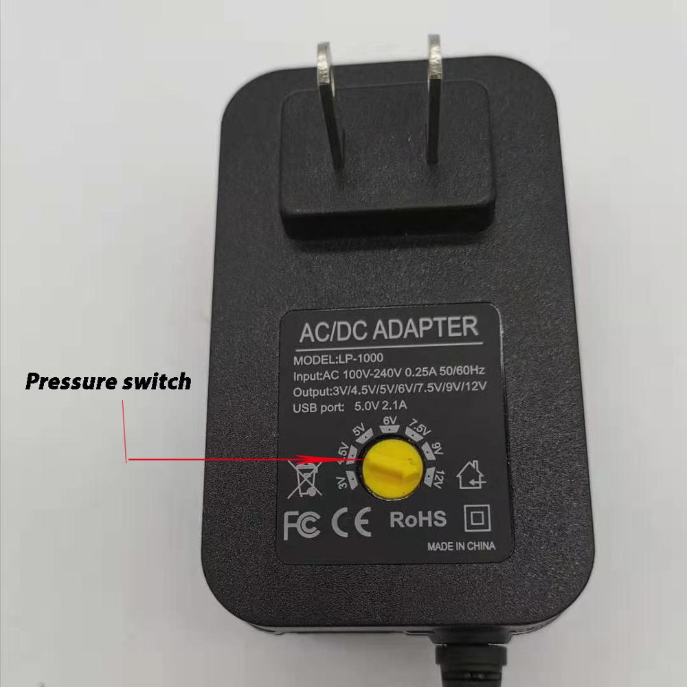 30W Voeding Universele Adapter Ac/Dc 3 V/4.5 V/6 V/7.5 V /9 V/12 V 1.5A Verstelbare