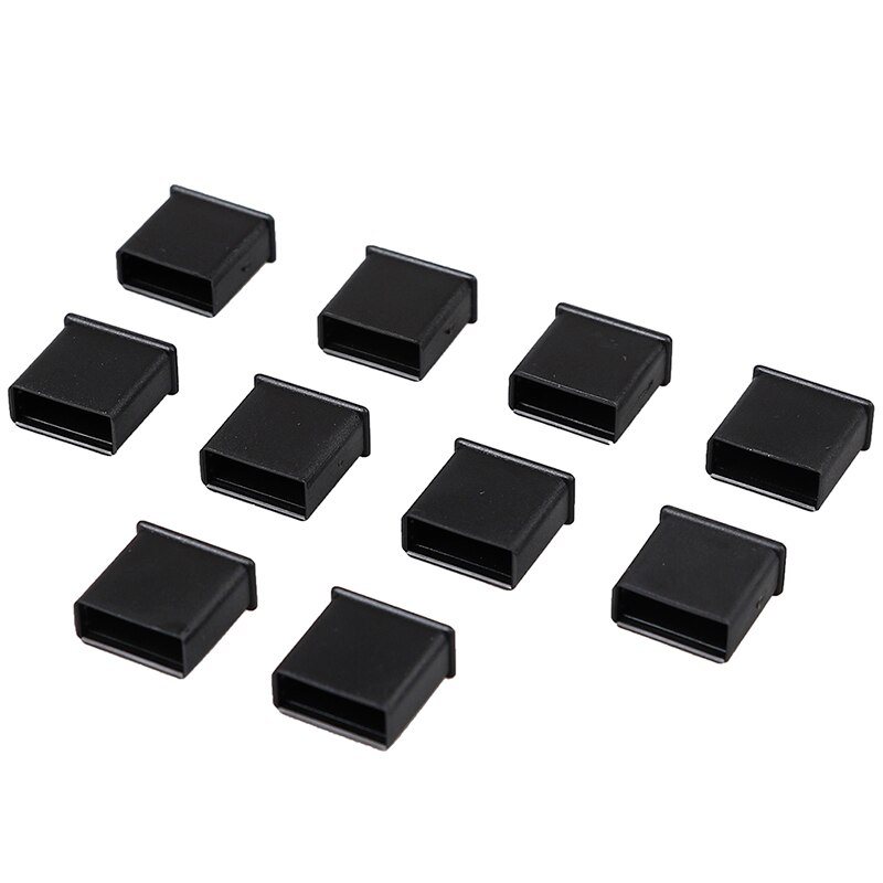 10pcs/lot Plastic USB Male Anti-dust Plug Stopper Cap Cover Protector Lids: Black