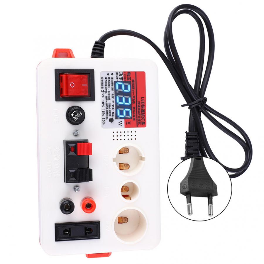 LED Fast Lamp Tester LED Light Lamp Voltage Power Tester Checkerboard 220V EU Plug Lamp Test Box with display