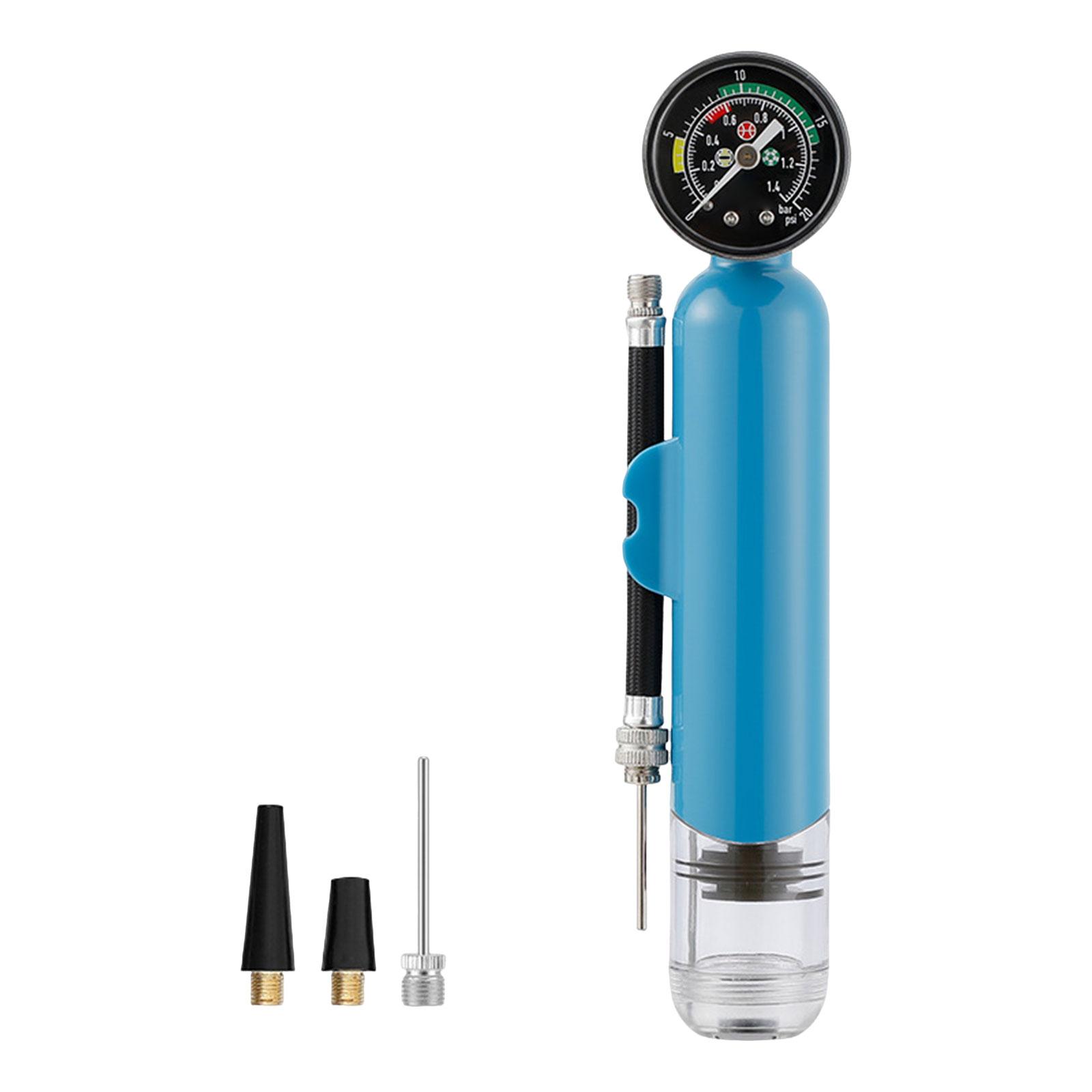 Ball Pump with Pressure Gauge Hand Air Pump, Durable ,Rainproof ,Sports Accessories, Practical Football Pump Basketball Pump: Blue