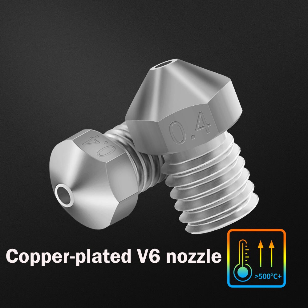 Twotrees t -v6 verkupferte düse, langlebig, antihaftbeschichtet, hohe leistung, für 3d drucker,  m6 gewinde für  e3d v6 dragon hotends: 0.4mm / V6 düsen