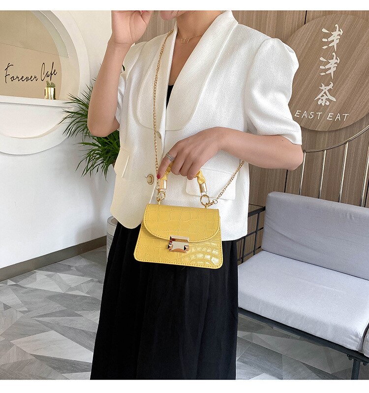 Mode Vrouwelijke Schoudertas Effen Kleur Handtas Messenger Bag Voor Vrouwen Wit/Geel/Zwart/Paars