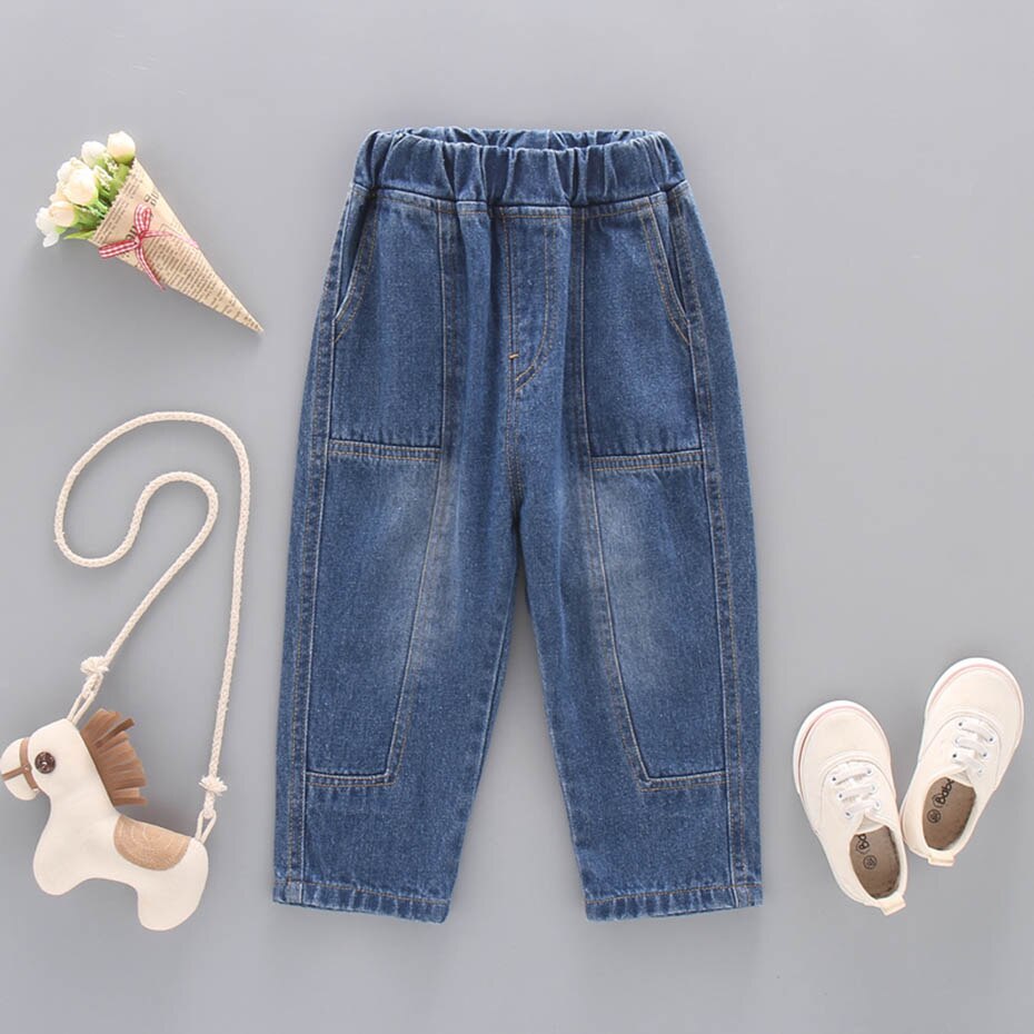 Vaqueros para niñas pequeñas, pantalones vaqueros de Patchwork para niños, vaqueros de pierna ancha para niñas de primavera y otoño, ropa de estilo informal para niños.: 2T