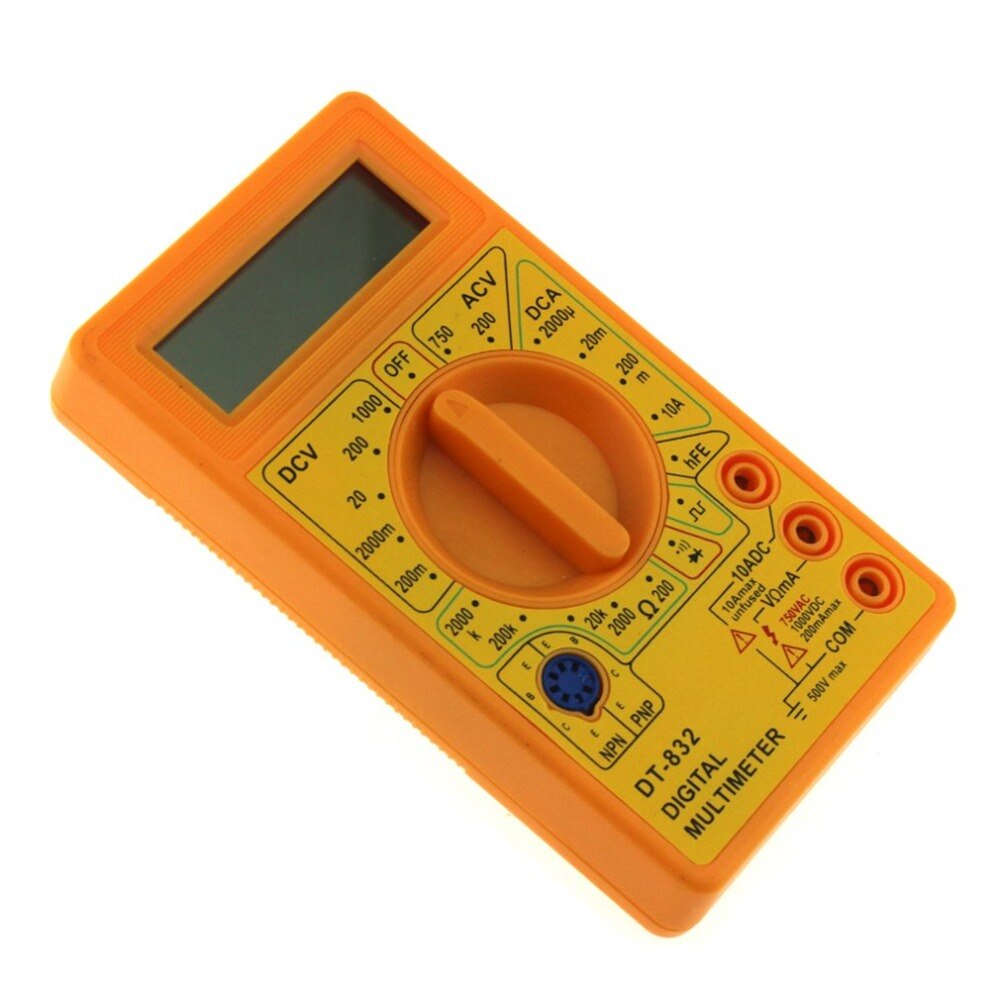 DT-832 Mini Pocket Digital Multimeter 1999 Counts AC/DC Volt Amp Ohm Diode hFE Continuity Tester Ammeter Voltmeter Ohmmeter