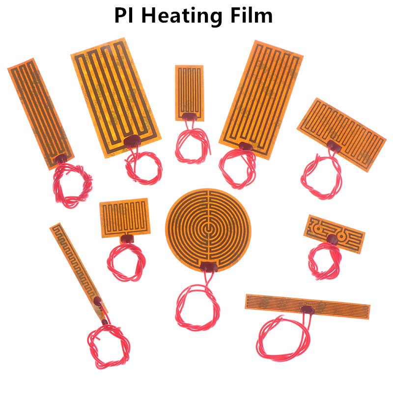PI piastra riscaldante in Film poliimmide riscaldamento elettrico riscaldato pannello Pad Mat elettrotherma flessibile adesivo foglio riscaldatore di olio 5V 12V 24V