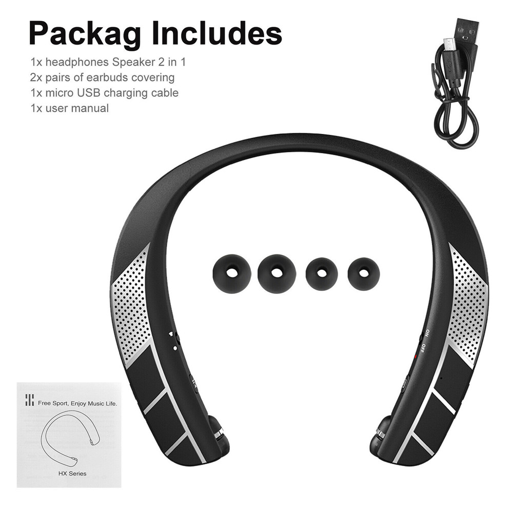 Oortelefoon & Speaker 2 In 1, Multifunctionele Necklband Hoofdtelefoon Met Draadloze Speaker, BluetoothV5.0 Luidspreker Oortelefoon