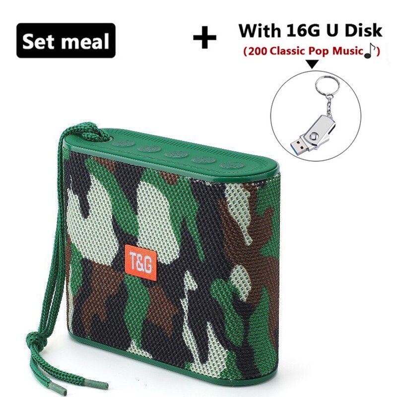 Mini Altoparlante del Bluetooth Portatile Piccolo Colonna Wireless Music Center Subwoofer BoomBox 3DStereo Altoparlanti USB per I Telefoni con TF di FM: Camouflage U disk