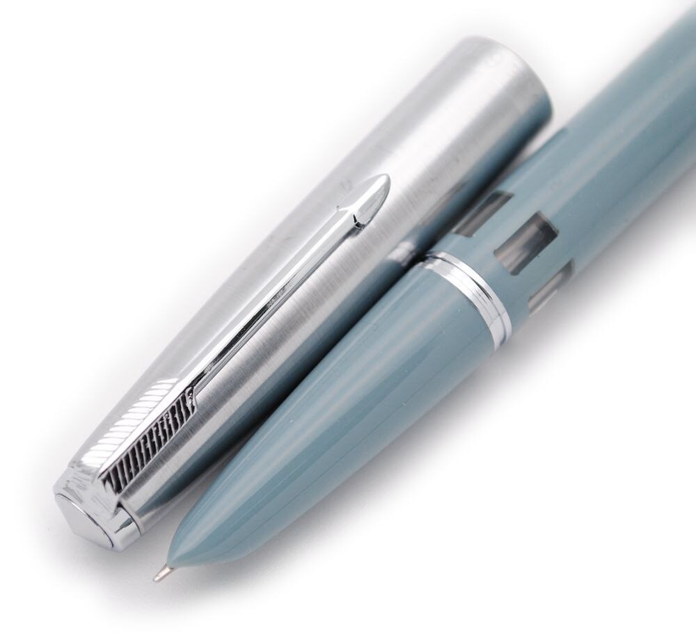 Yongsheng 601 Steel Cap Vacumatic Fountain Pen Fine Nib 0.5mm Popular Ink pen School Business Office Writing Pen: SKY BLUE