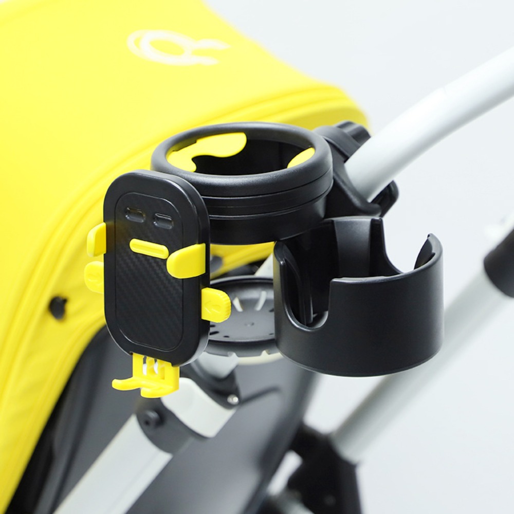 Antislip kinderwagen bekerhouder Eenvoudig te installeren Draaibare kinderbekerstandaard Telefoonhouder Koffiedrank Waterfleshouder: WIT