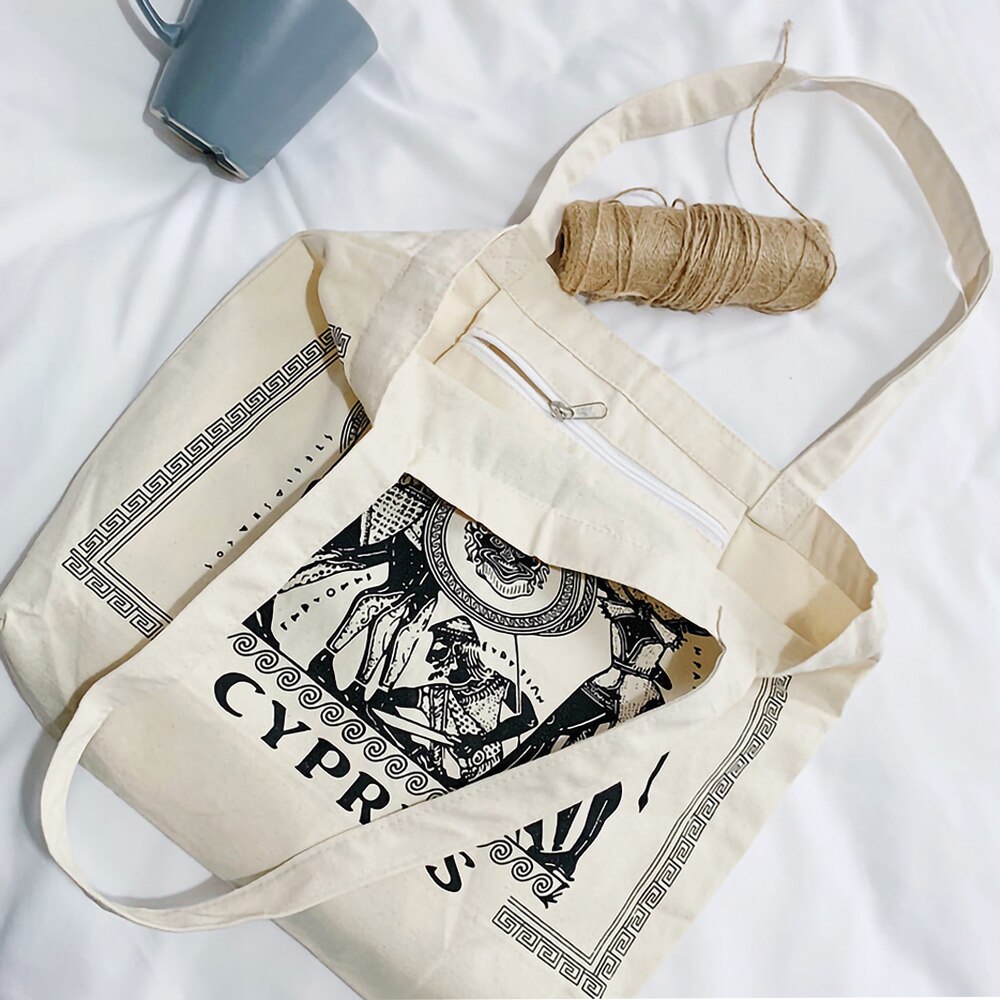 Retro Canvas Tas Vrouwen Boodschappentas Canvas Vintage Doek Tas Eco Canvas Totes Schoudertas Katoen Grote Shoping Zak Herbruikbare