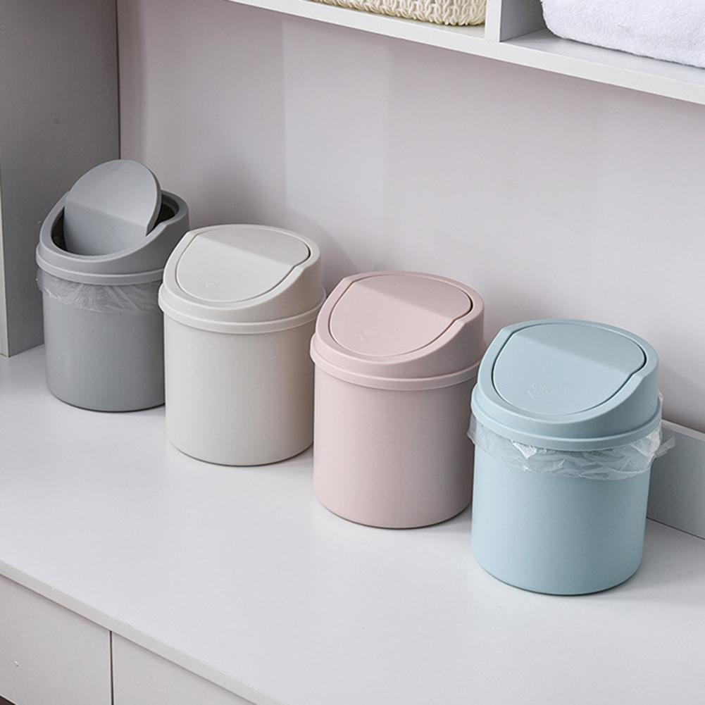 Cubo de basura de escritorio de , fácil de limpiar cubo de basura de mesa, compacto, de plástico sólido, Mini bote de basura de escritorio