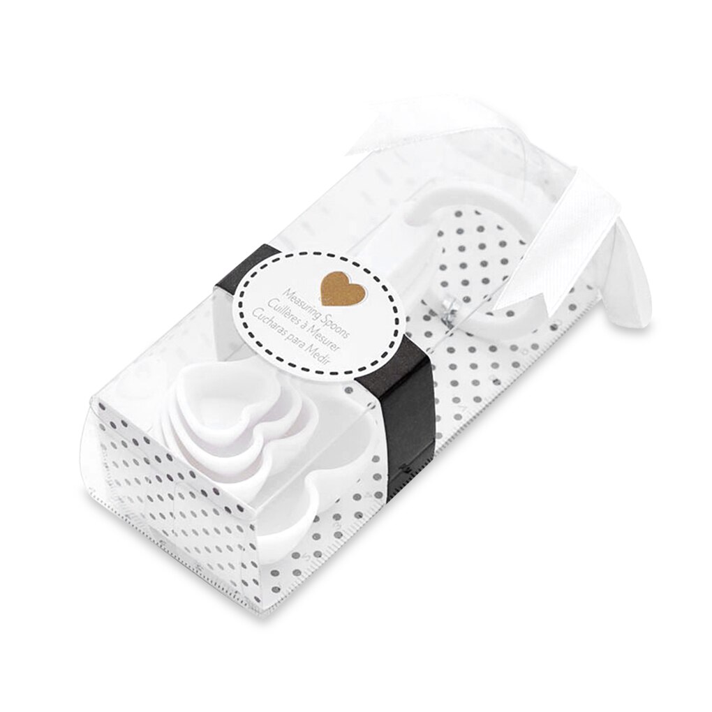 Cuchara medidora de 4 piezas en forma de corazón, taza portátil para hornear pasteles, pimienta, utensilios de medición de cocina multifuncionales: 01