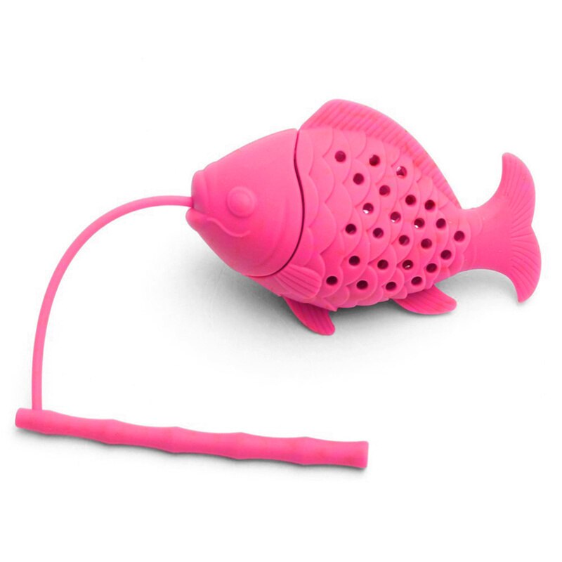Reusable Fish Tea Infuser FDA Approved Silicone Tea Strainer Portable Herb Filter Tea Bags Drinkwares