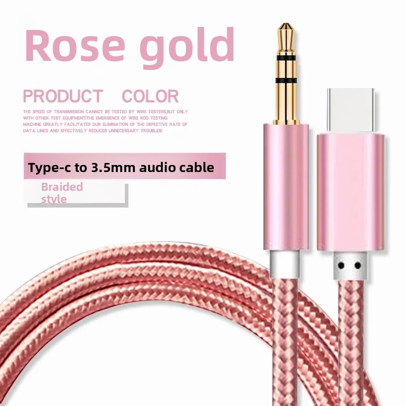 3.5mm til type c lydadapter kabel biltelefontilkobling høyttaler aux konverteringslinje vevd tpc for forbrukerelektronikk: Annen