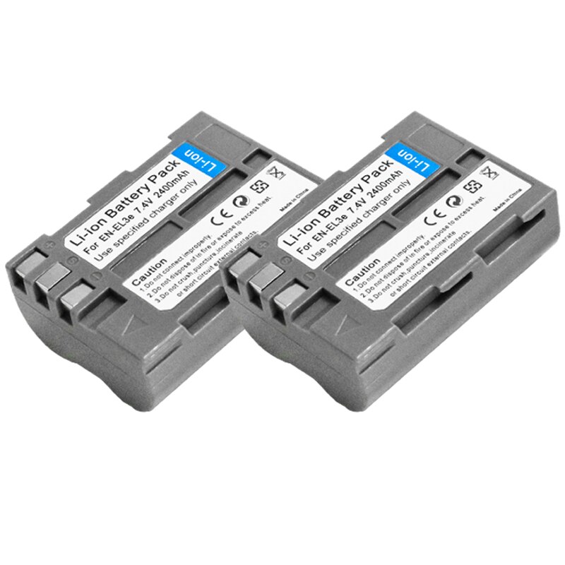 4PCS EN-EL3e EN EL3A EN EL3e Camera Battery For Nikon D30 D50 D70 D90 D70S D300 camera accessories: 2battery