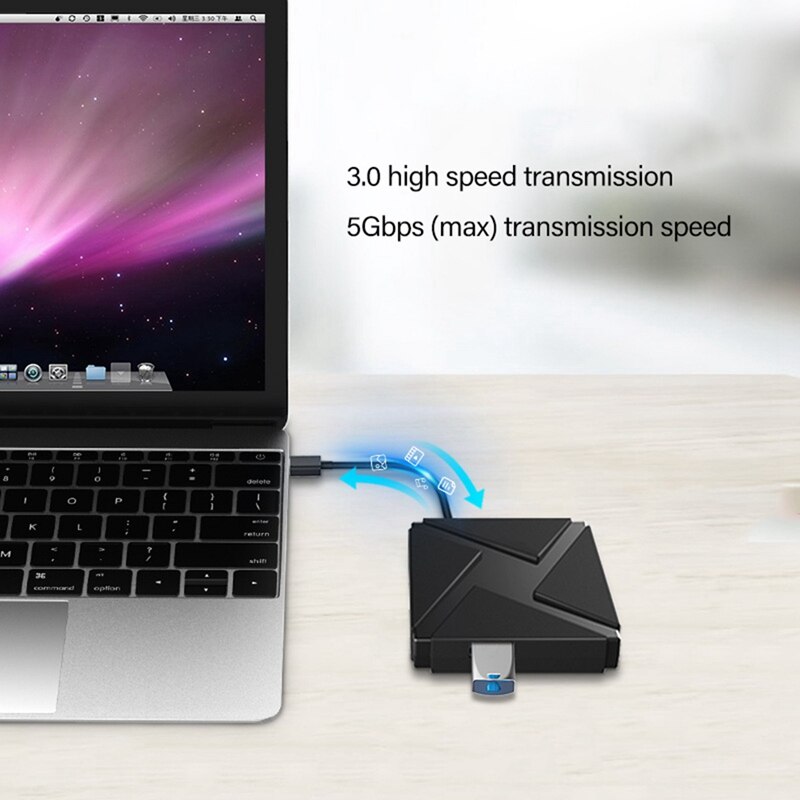 Square USB3.0 Docking Station YSBB 1 with 4 Hub Splitter High-Speed Splitter Drive-Free