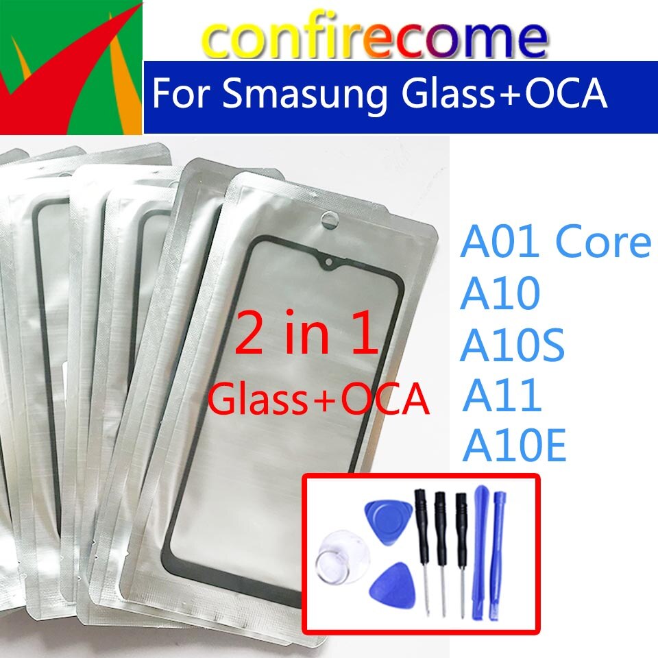 Voor Glas Lens Met Oca Lijm Voor Samsung Galaxy A01 Core A10 A10S A11 A10E Screen Touch Panel Vervanging