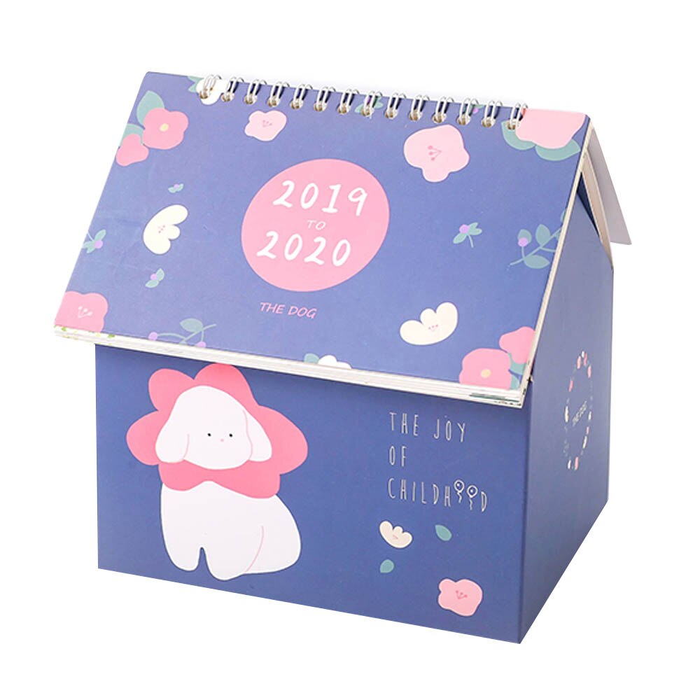 Calendar Multifunction Cartoon Folding House Desk Calendar Desktop Storage Box Office Supplies Home Decorations: Style E