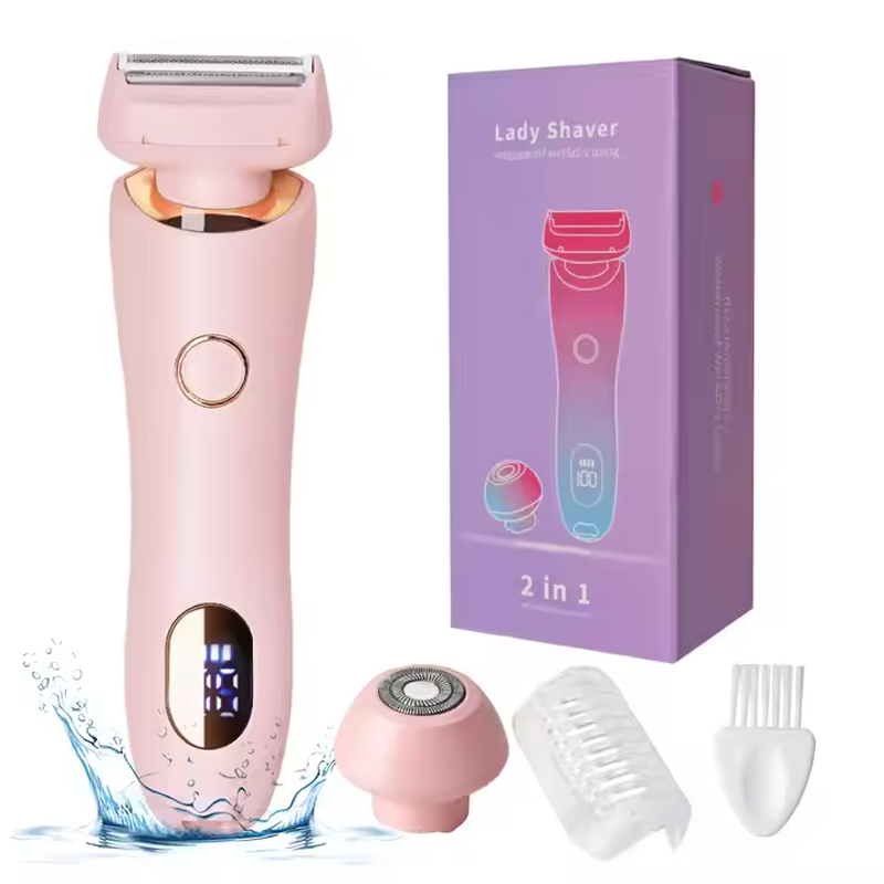 Professioneel 2-in-1 nat droog elektrisch waterdicht scheerapparaat Ontharing Lady Shaver Trimmer voor bikini beenarm onderarmgebied
