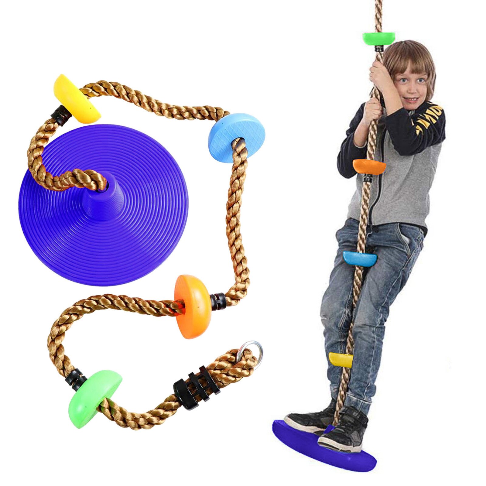 12 ''Klimmen Touw Met Platform & Disc Boom Schommel Set Leuk Voor Kinderen Outdoor Tuin Eenvoudige Goede en Handig Speelgoed