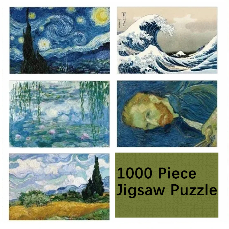 Mini-puzzle, 1000 -teilig, für erwachsene, van gogh, die sternennacht, papier-weihnachtsspielzeug