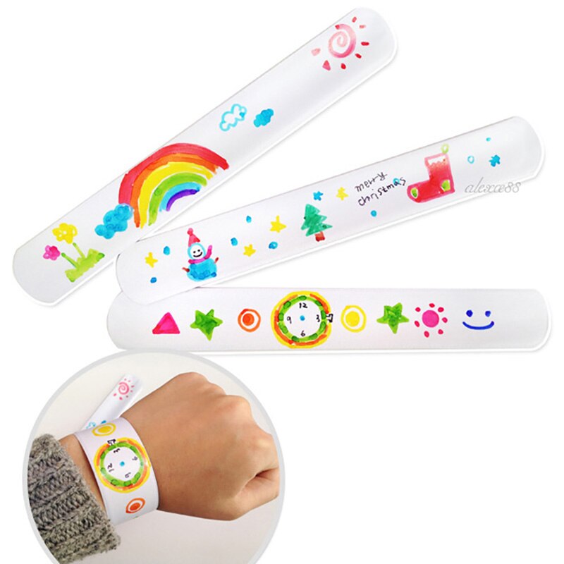 12 Pcs Diy Blank Slap Armbanden Slap Armbanden Duurzame Kinderen Polsband Slap Armbanden Kid Art Craft Kleuterschool