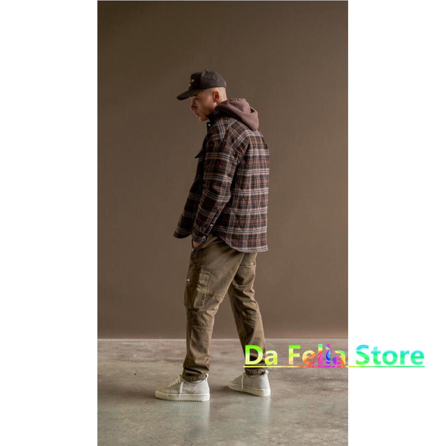 20FW Represent QUILTED OVERSHIRT Men Women Heavy Weight Plaid Fabric Represent Shirt Oversize Fit Blouse