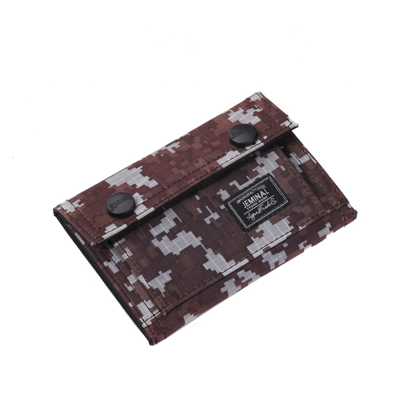 Mænds tegnebog camouflage mønster trykt tegnebog bomuldsklud bærbar kort skiftetaske til mænd: Sort