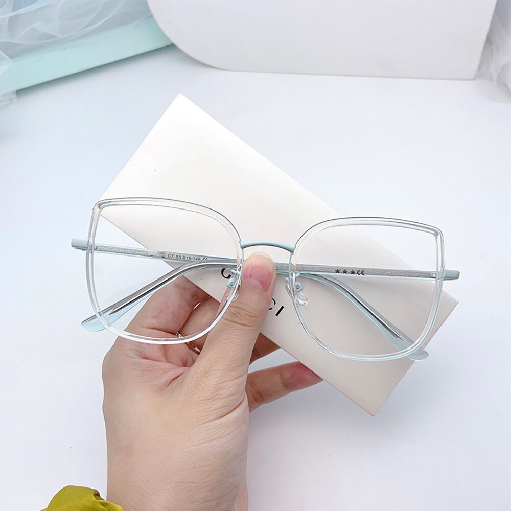 Gafas ópticas metálicas con forma de mariposa para chica joven, lentes de lente graduada sin marco, estilo novedoso, JD1009