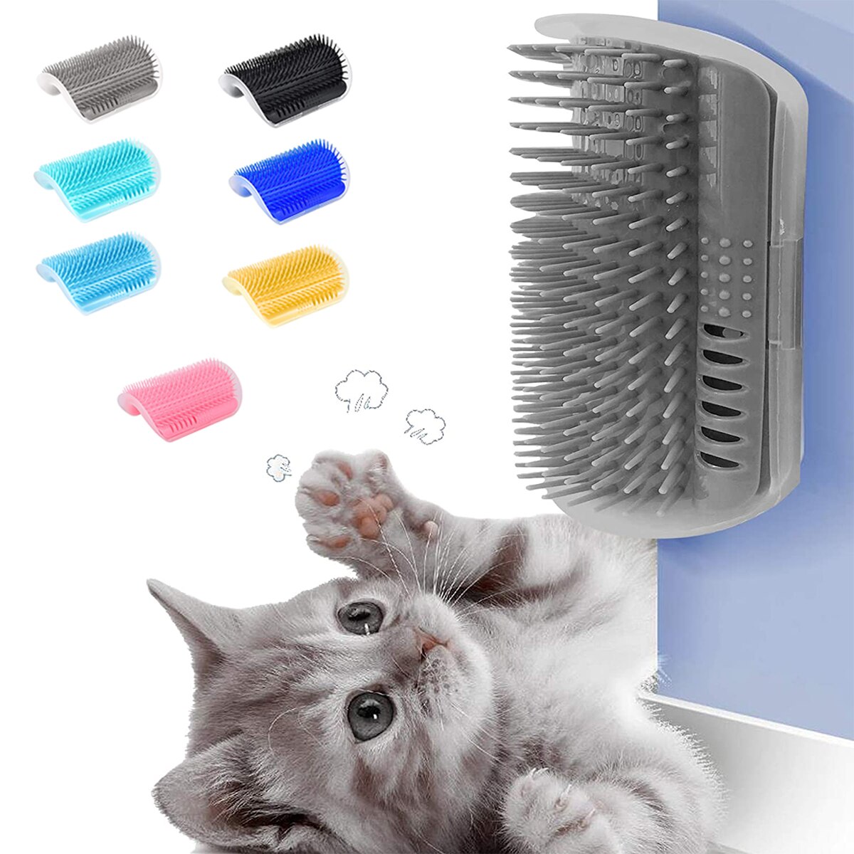 Cats Brush Corner Cat Massage Self Groomer Comb Brush Cat Rubs the Face with a Tickling Comb Cat Self Groomer Brush Accessories