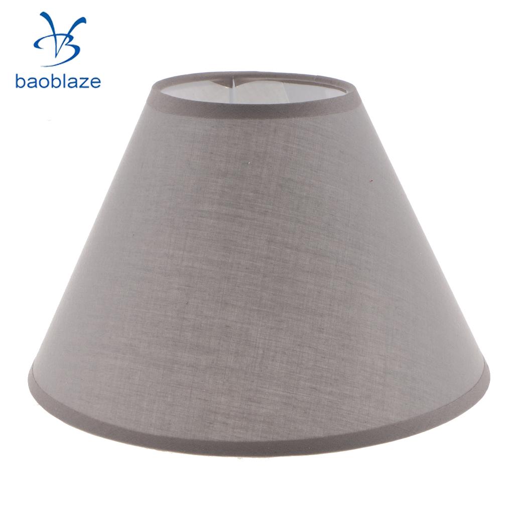Set of 2, Simple Table Lamp Shade Bedside Lamp Light Shade Cover, Fabric Light Shade Style For Bedroom Study ( Flaxen & Gray )