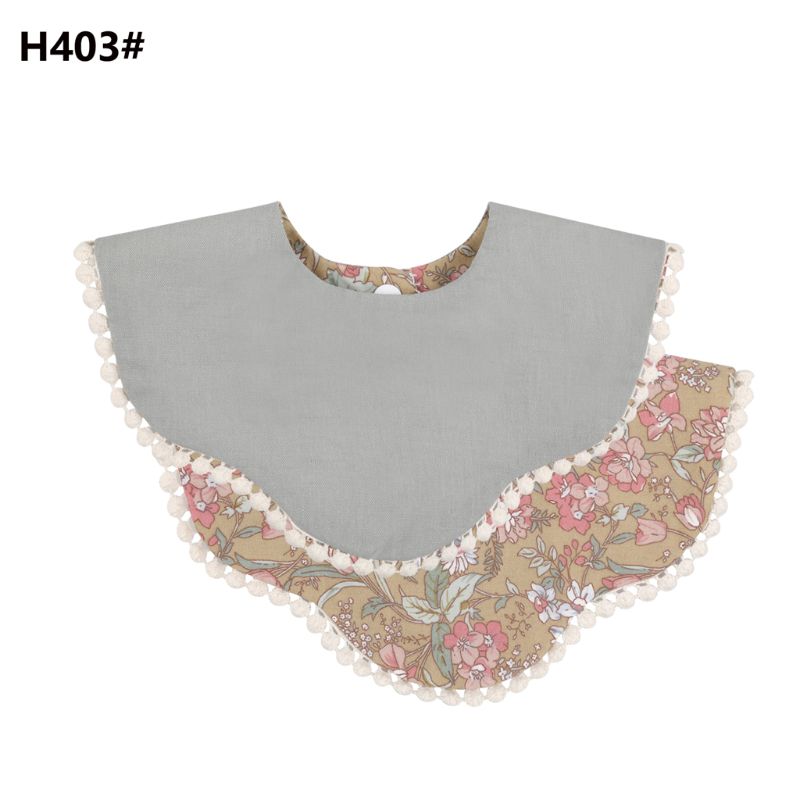 Baby Double Side Cotton Bibs Saliva Towel Boys Girls Feeding Apron Cotton Bandana: H403