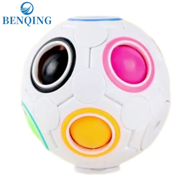 Benqing Draaibare Regenboog Ball Brain Power Vinger Voetbal Kinderen Stress Relief Speelgoed Vingertop Regenboog Bal Magische Bal WF229