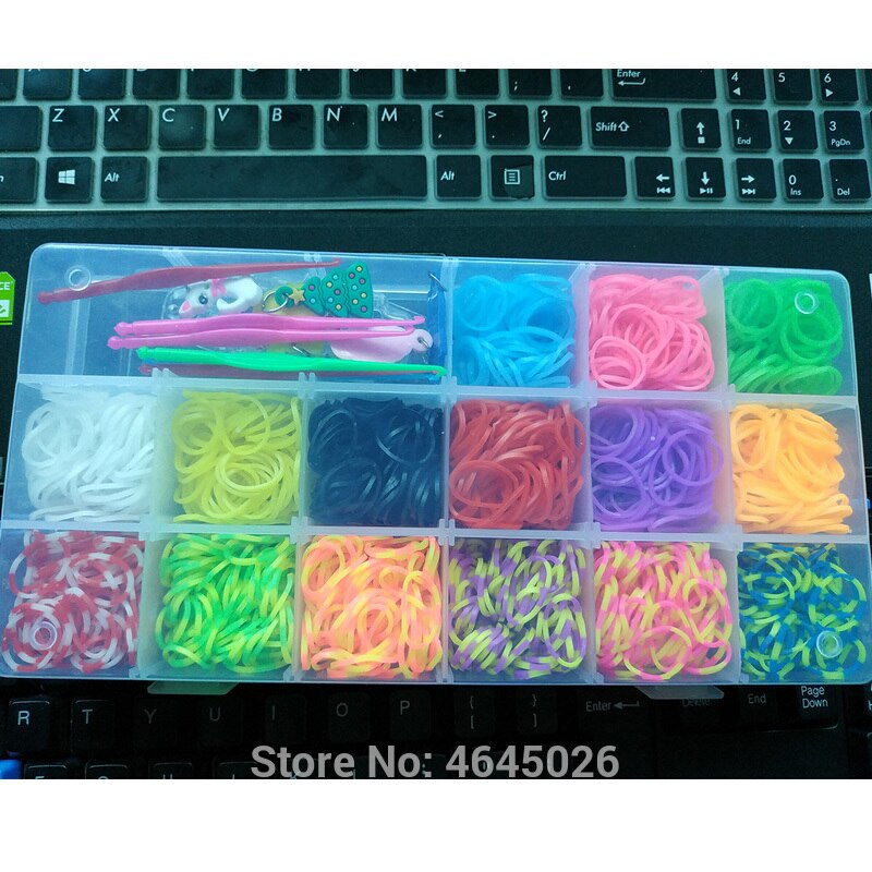 Caja de tejido de gomas para niños, pulsera elástica artesanal, Kit de artesanía, para niñas, juguetes para niños de 7, 8 y 10 años