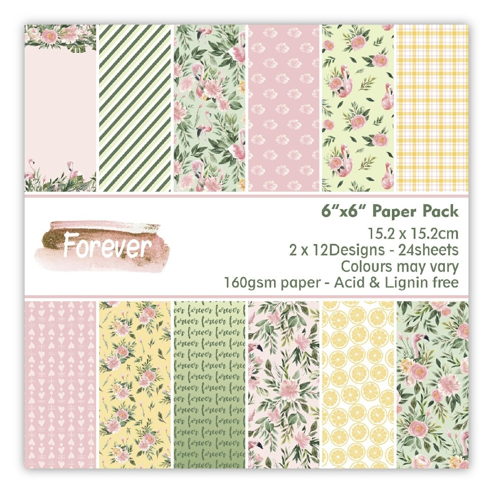 DIY Forever style Scrapbooking paper pack of 24 sheets handmade craft paper craft Background pad 1422