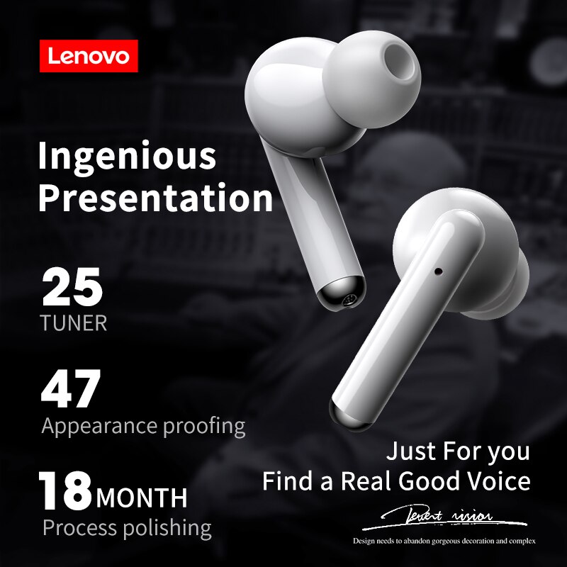 Original Lenovo LP1 TWS auricular inalámbrico Bluetooth 5,0 estéreo doble reducción de ruido bajo Control táctil Larga modo de reposo 300mAH