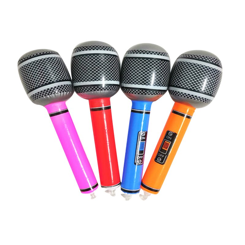 Inflatable Mic Microphone Blow Up Karaoke Water Sports Swimming Toy Party Toy Prop Kids Summer Pool Accessories 35cm/80cm