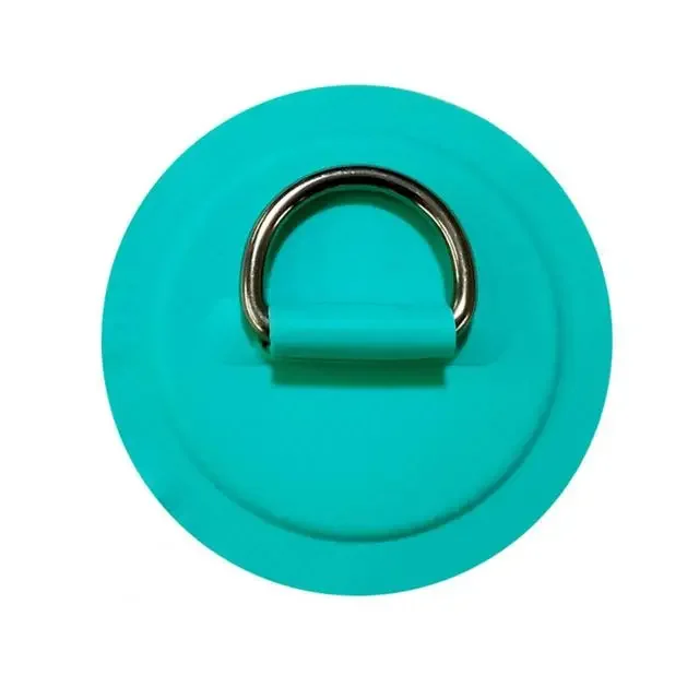 1PC Surfboard Dinghy Boat PVC Patch Stainless Steel DRing Pad Deck Rigging Rope Ring Buckle Kayaking Inflatable Boat Accessories: green