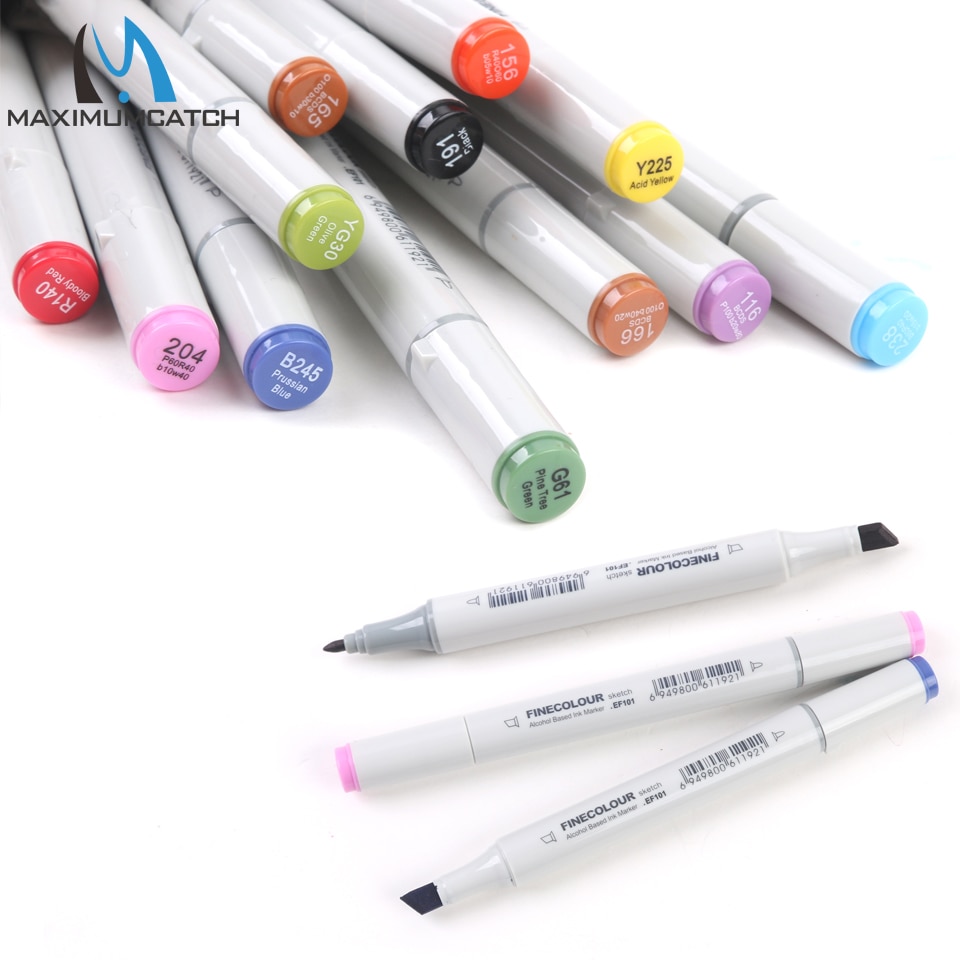 Maximumcatch 12 kleuren waterdichte vliegbindmarker dubbele kop uv-bestendig vliegbindgereedschap