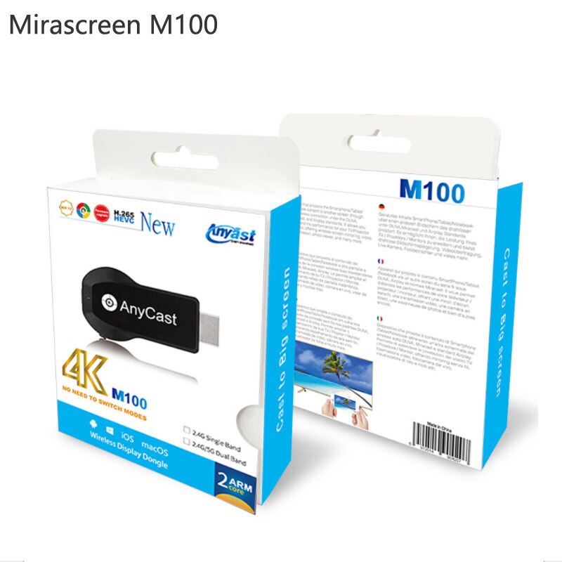 Anycast M100 2.4G/5G 4K Miracast Any Cast Wireless DLNA AirPlay HDMI-compatible TV Stick Wifi Display Dongle Receiver for IOS